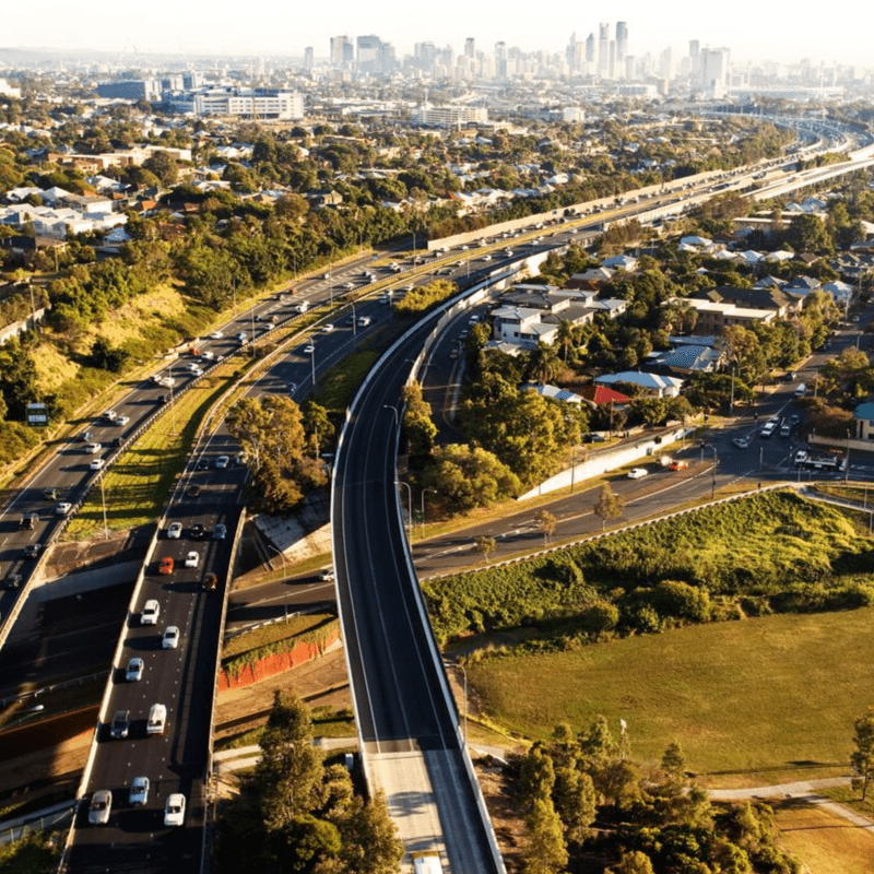 Brisbane city aerial view